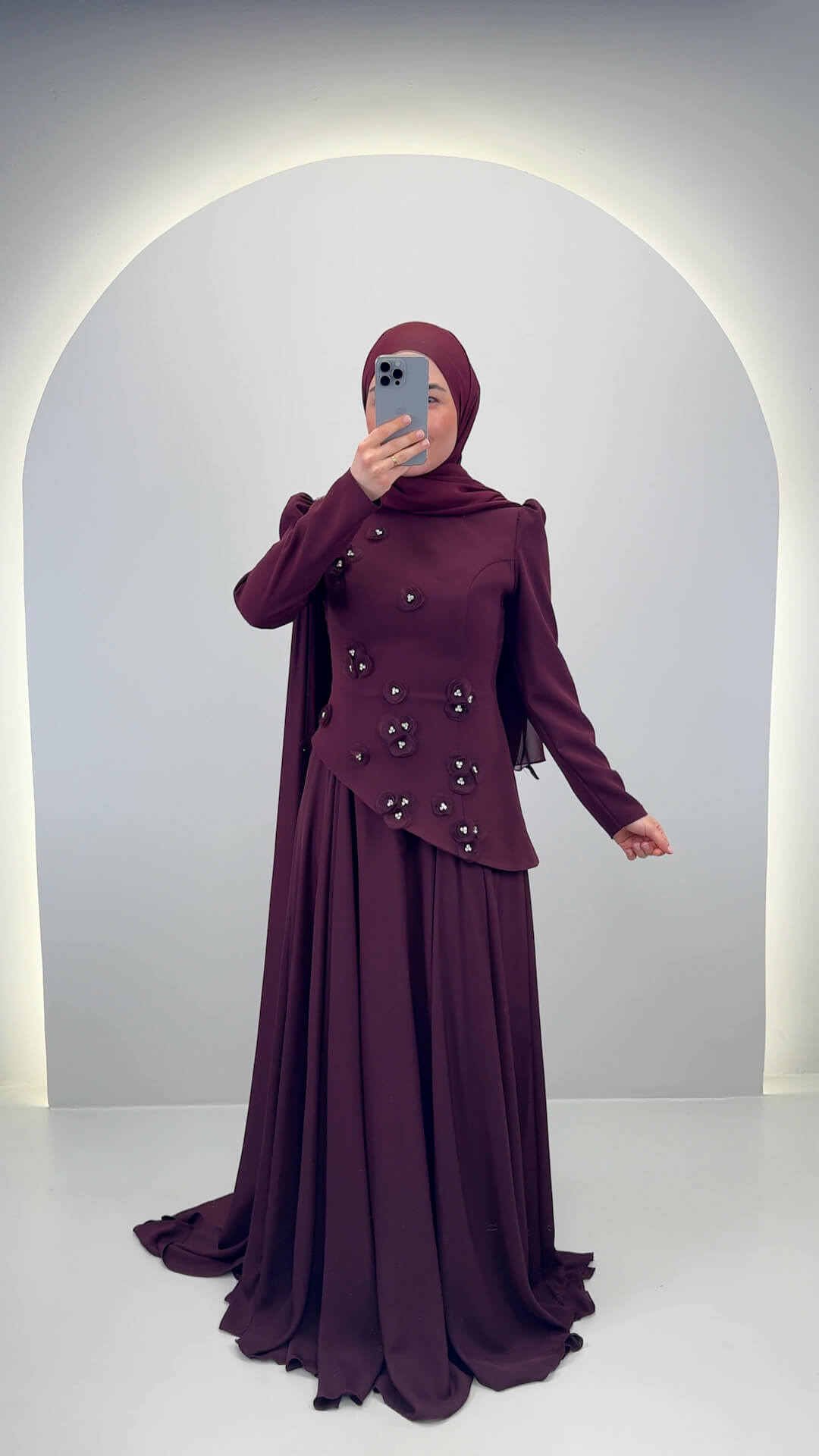 Adela evening dress brown