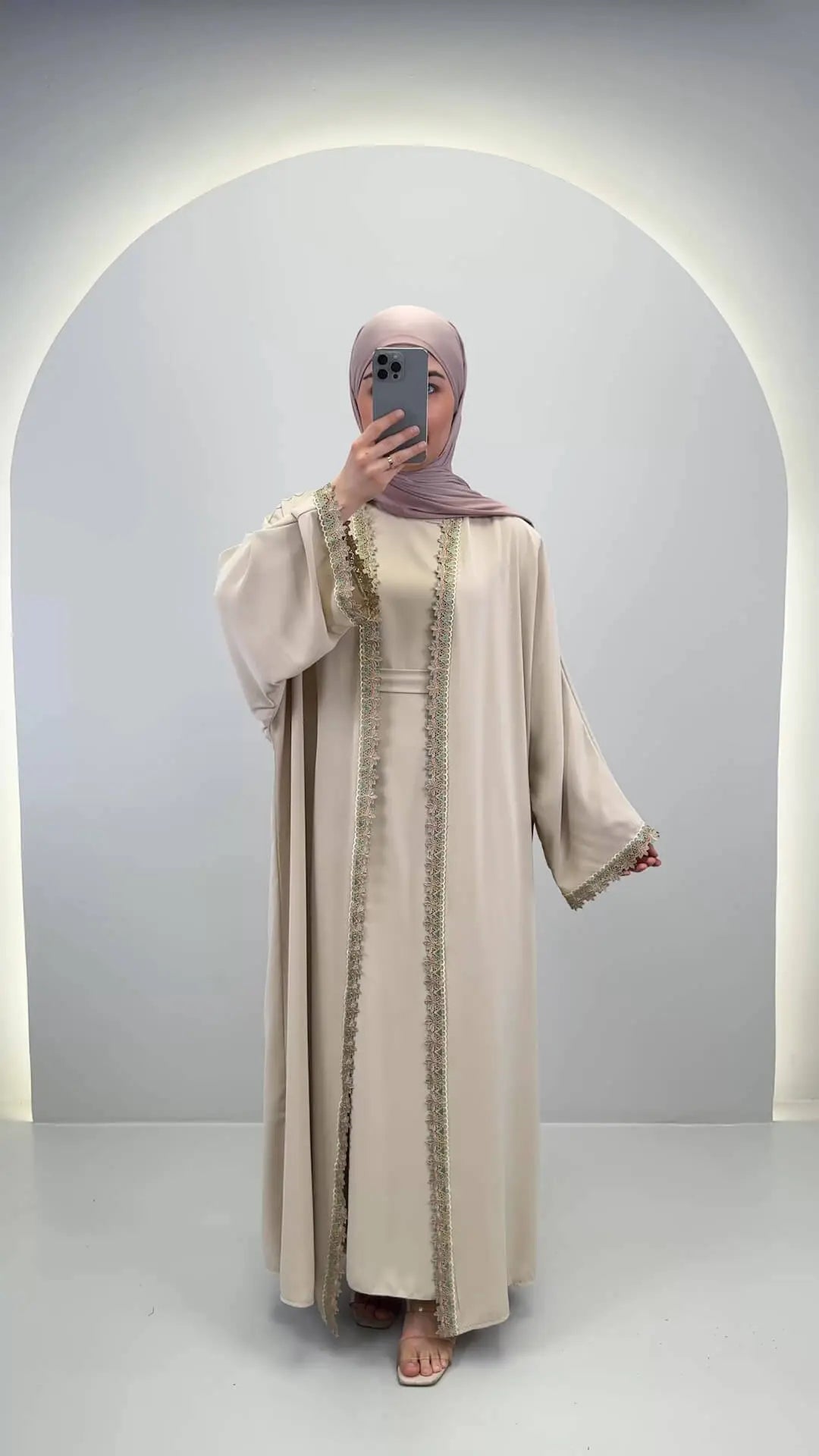 Lima Abaya Set Beige