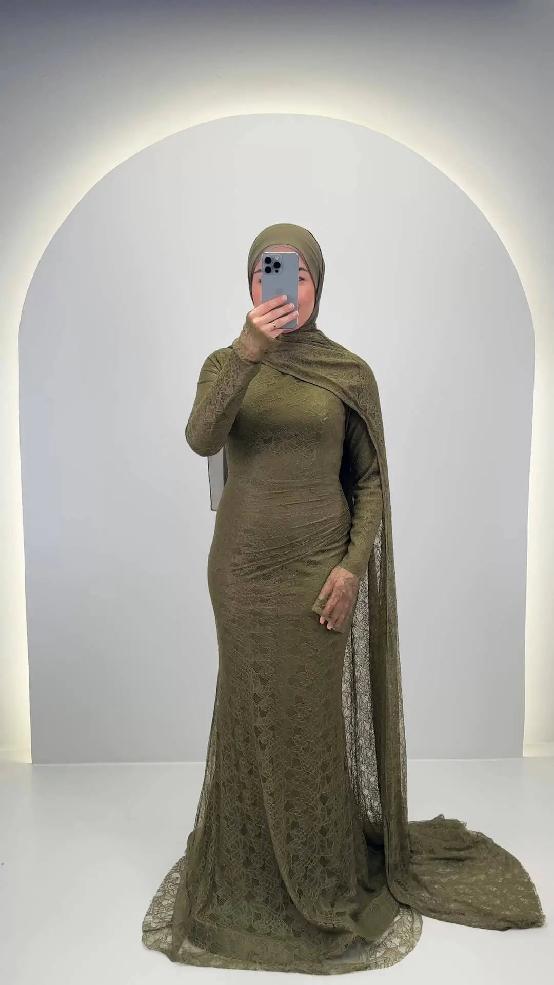 Liora Abendkleid Grün mit HIJAB