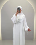 Misa Abaya Seti Khimar ile Beyaz