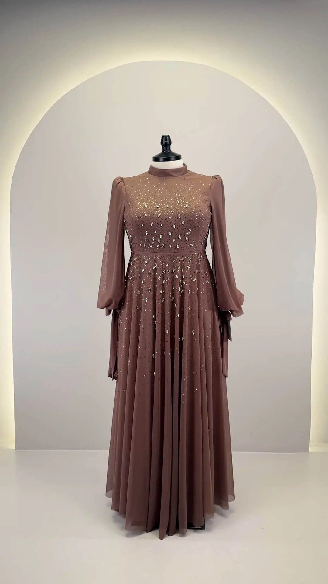 Rima Abendkleid Taupe