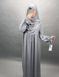 Mila Abaya Set with Khimar Gray