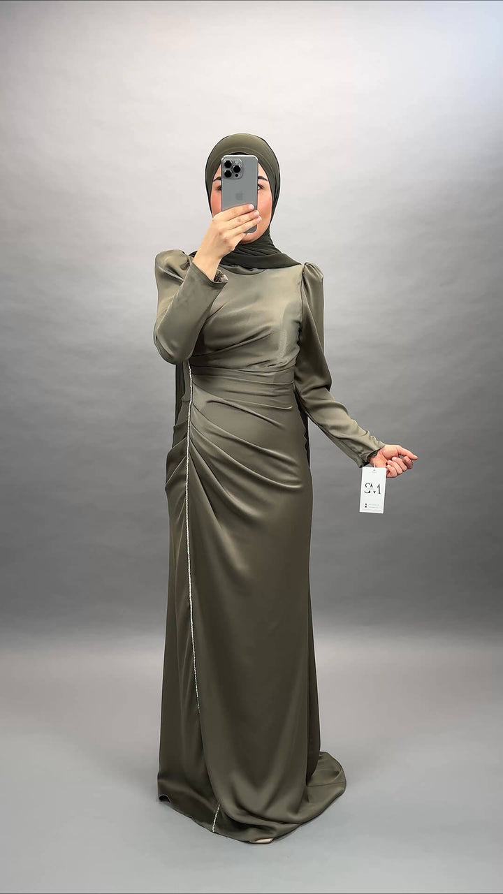 Tara evening dress khaki