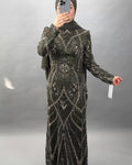 Huda evening dress khaki