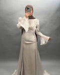 Melek evening dress beige