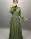 Melis evening dress green