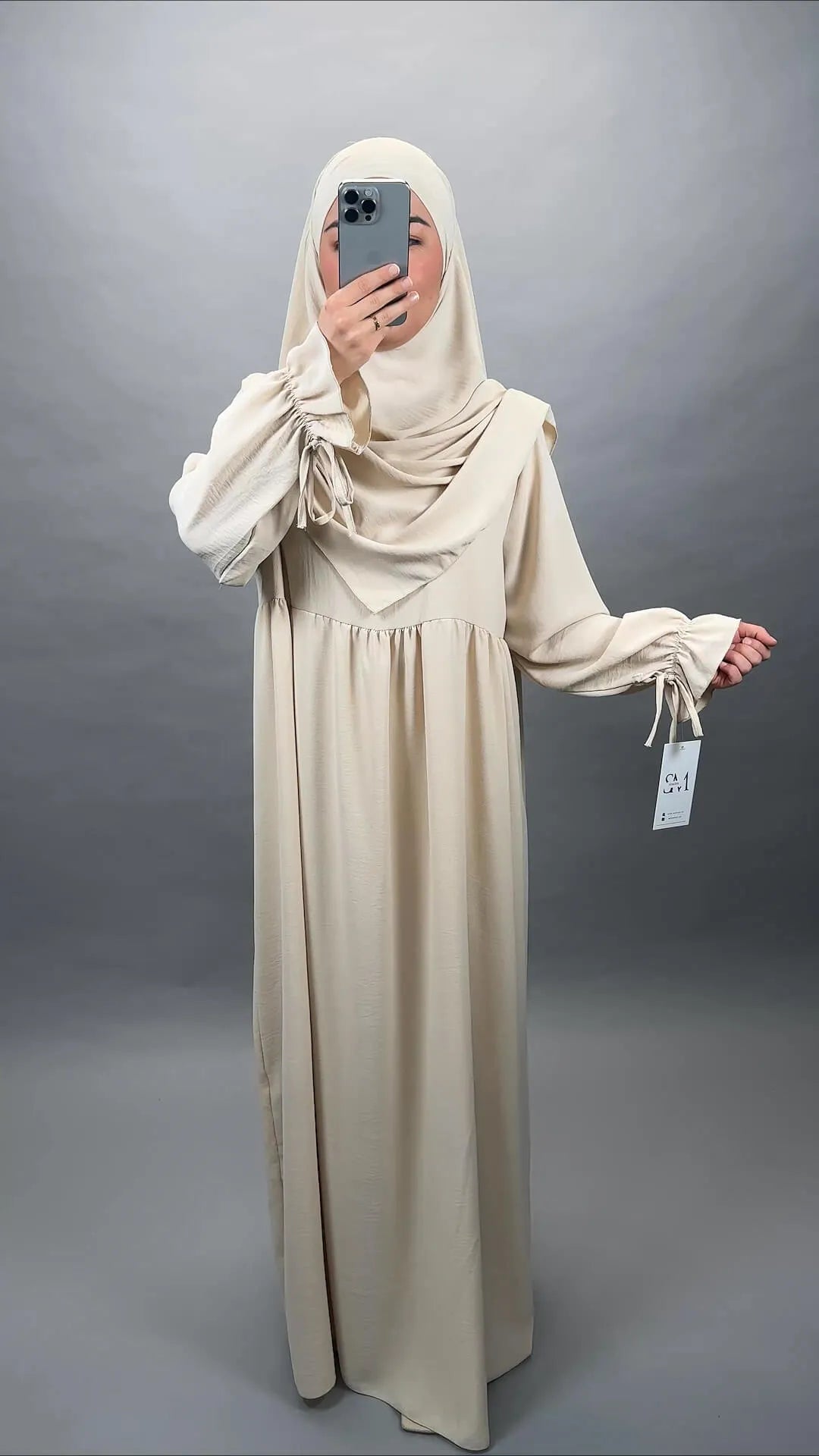 Mila Abaya Set mit Khimar Beige - Semode