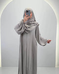 Hifaya Abaya Set with Khimar Taupe
