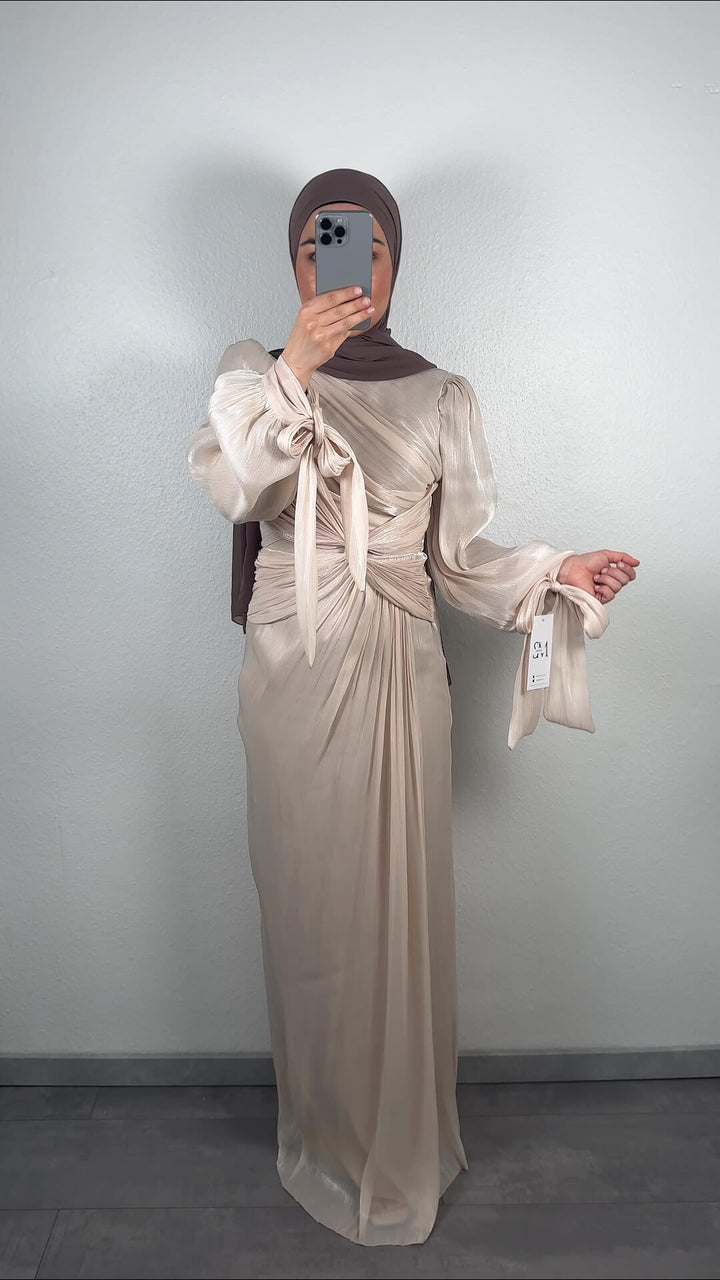 Robe de soirée Yildiz beige